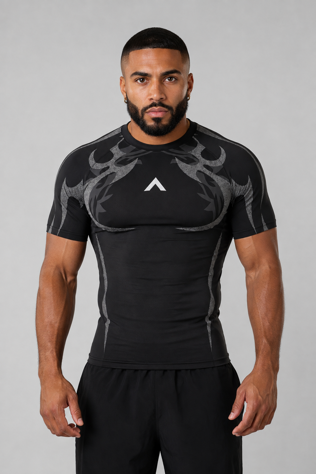 Model wearing ELVT shirt side